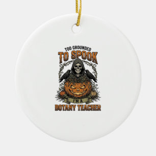 Halloween Botanik-Lehrer Vintage-Stich Kürbis Keramik Ornament