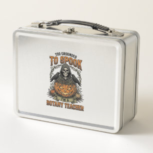 Halloween Botanik-Lehrer Vintage-Stich Kürbis Metall Brotdose