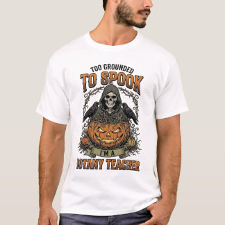 Halloween Botanik-Lehrer Vintage-Stich Kürbis T-Shirt