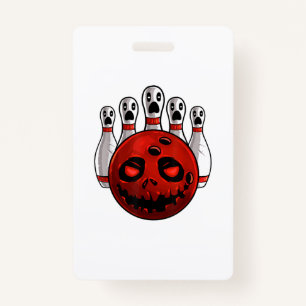 Halloween Bowling Bowler Bowlingween Pun T - Shirt Ausweis