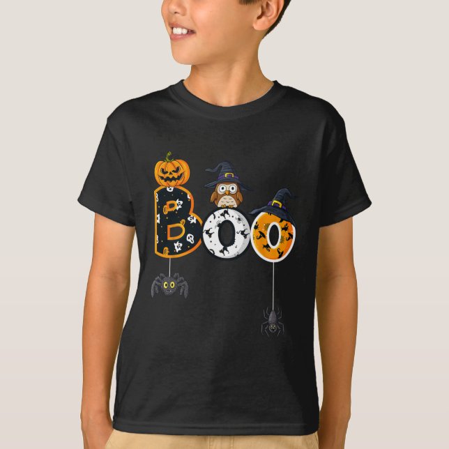 Halloween Bowling mit Hexenhühnchen-Jungs-Mädchen T-Shirt (Vorderseite)