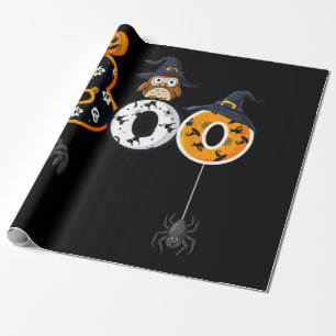 Halloween-Bowling mit Hexenhutspinnen Geschenkpapier
