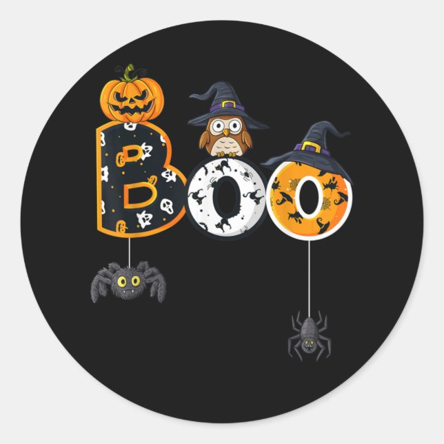 Halloween-Bowling mit Hexenhutspinnen Runder Aufkleber (Vorderseite)