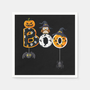 Halloween-Bowling mit Hexenhutspinnen Serviette