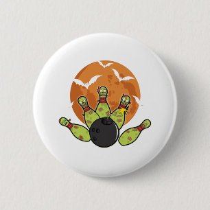 Halloween Bowling Zombie Buttone Bats Bowler Gesch Button