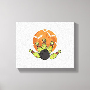Halloween Bowling Zombie Pins Fledermäuse Bowler G Leinwanddruck