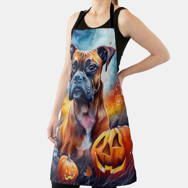 Halloween Boxer mit Pumpkins Beängstigend Schürze (InSitu)