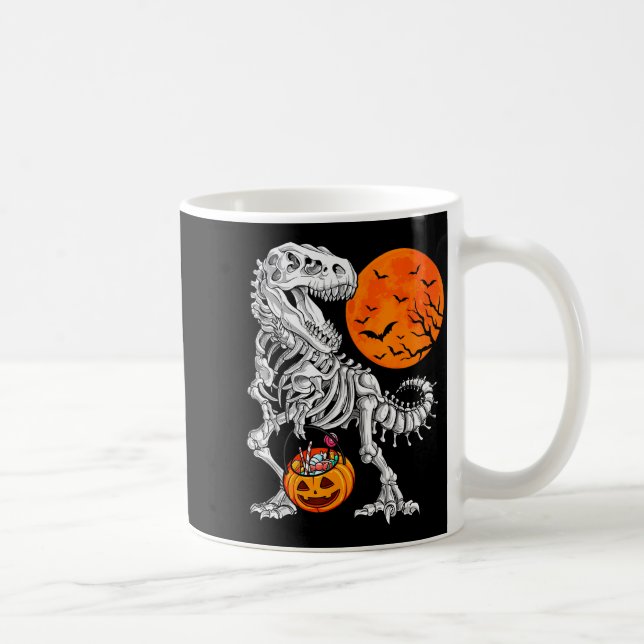 Halloween Boys Dinosaur Skeleton T Rex Y Pumpkin M Kaffeetasse (Rechts)