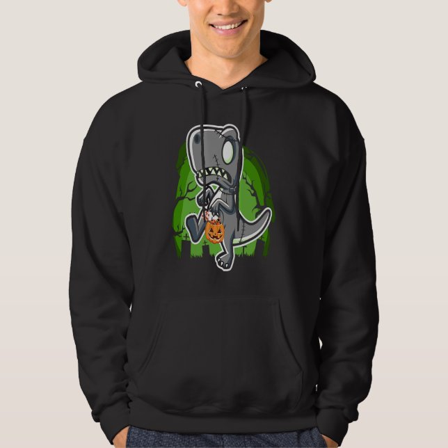 Halloween Boys Kids Dinsosaur Rex Pumpkin Hoodie (Vorderseite)