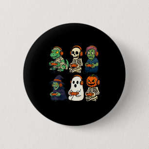 Halloween Boys Kids Gamer Dinosaur Skeleton Ghost Button