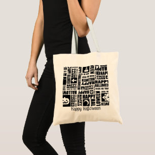Halloween Brauch Whimsical Coole Typografie Muster Tragetasche