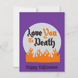 Halloween Brauch Whimsical Lustig Modern Lila Postkarte