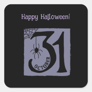 Halloween Brauch Whimsical Lustig Modern Violett Quadratischer Aufkleber