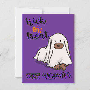 Halloween Brauch Whimsical Lustiger Geist Hund Lil Postkarte