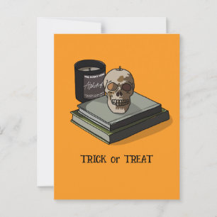 Halloween Brauch Whimsical Lustiger Totenkopf Postkarte