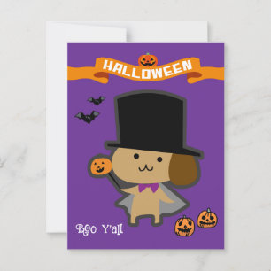 Halloween Brauch Whimsical Süßer Zauberhund Postkarte