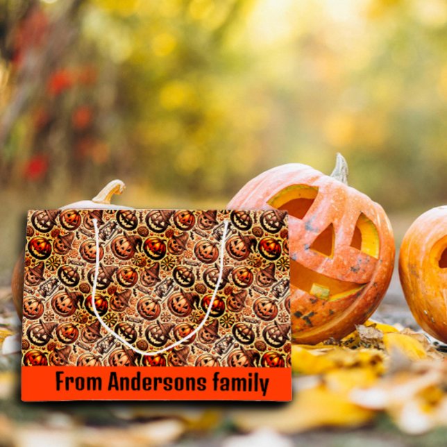 Halloween-braunes Design Große Geschenktüte (Von Creator hochgeladen)