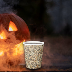 Halloween-braunes Design Pappbecher