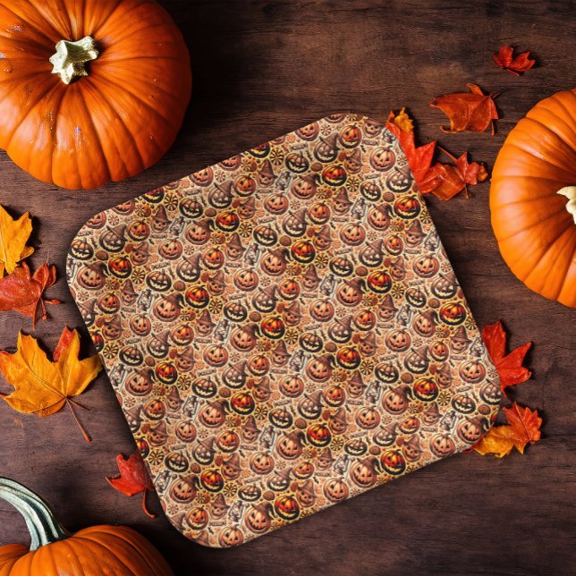 Halloween-braunes Design Pappteller (Von Creator hochgeladen)
