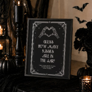 Halloween Brautparty Errate wie viele Spiel Poster
