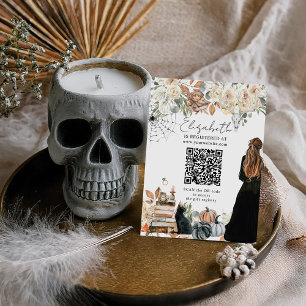 Halloween Brautparty-Geschenkeliste QR Code Begleitkarte