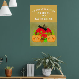 Halloween-Brautparty im Herbst Jäger-Glückwunsch Poster