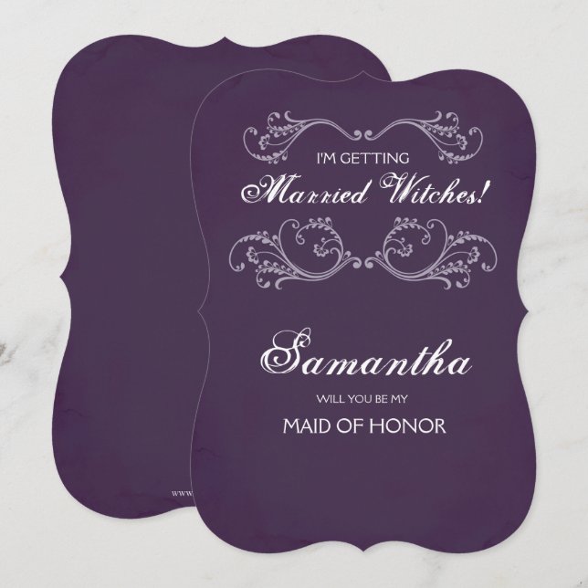 Halloween Bridesmaid Vorschlag Einladung ~ Funny (Vorne/Hinten)