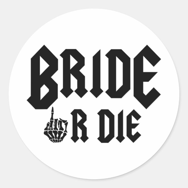 Halloween Bridge oder Die zum Rock Bachelorette Runder Aufkleber (Vorderseite)