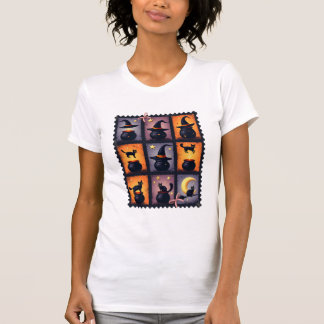 Halloween Briefmarke Collage T - Shirt