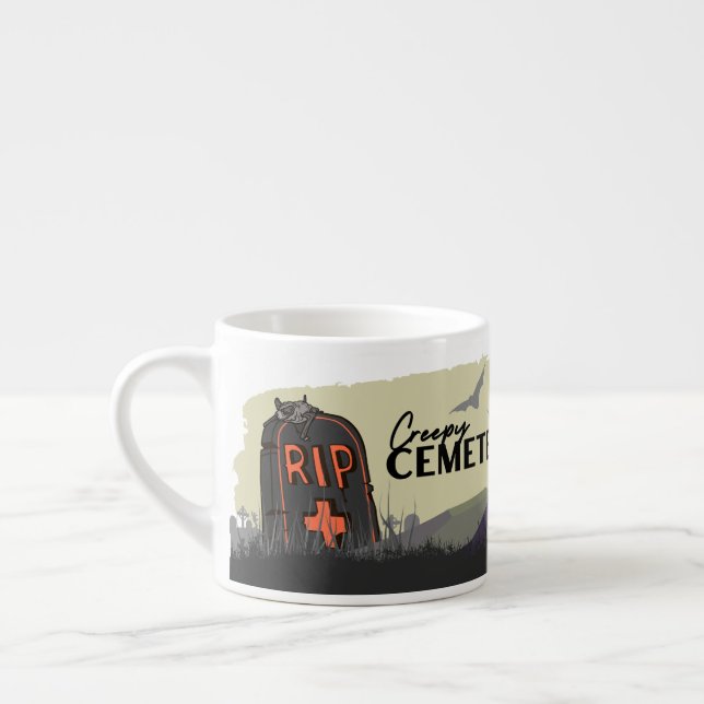 Halloween Briefmarke Collection "Creepy Friedhof" Espressotasse (Links)