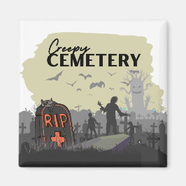 Halloween Briefmarke Collection "Creepy Friedhof" Magnet