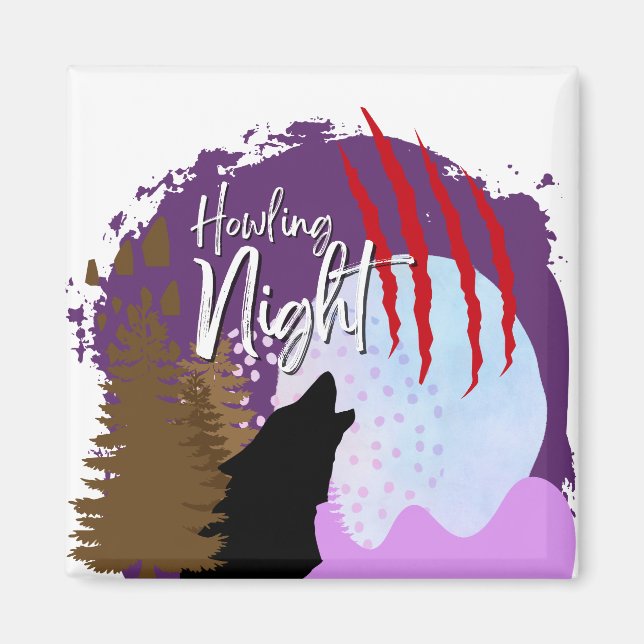 Halloween Briefmarke Collection "Howling Night" Magnet (Vorne)