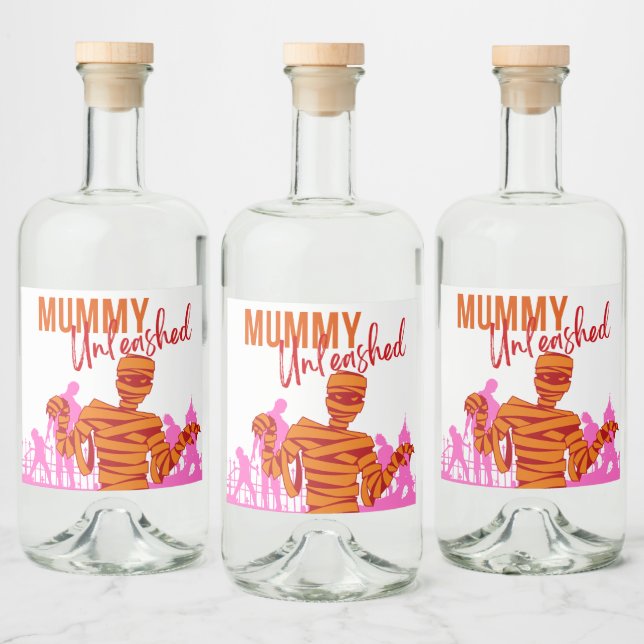 Halloween Briefmarke Collection "Mummy Unleashed" Alkoholflaschenetikett (Flaschen)