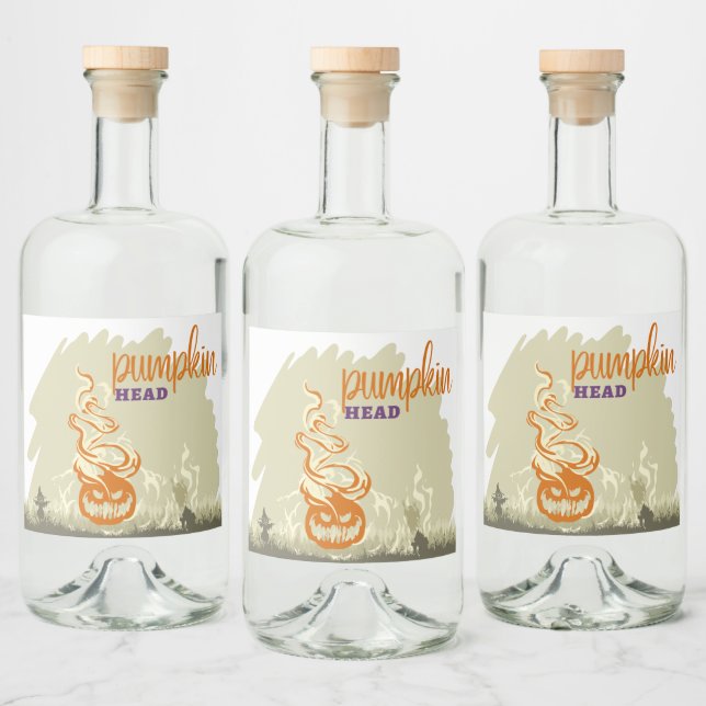 Halloween Briefmarke Collection "Pumpkinhead" Alkoholflaschenetikett (Flaschen)
