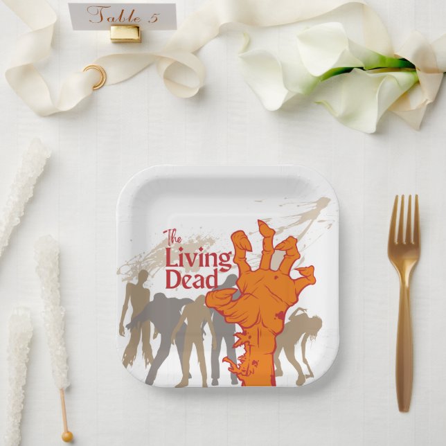 Halloween Briefmarke Collection "The Living Dead" Pappteller (Hochzeit)