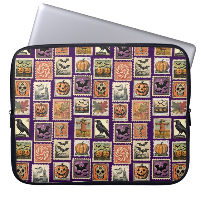 Halloween-Briefmarke-Muster - Notebook-Fall Laptopschutzhülle (Vorderseite)