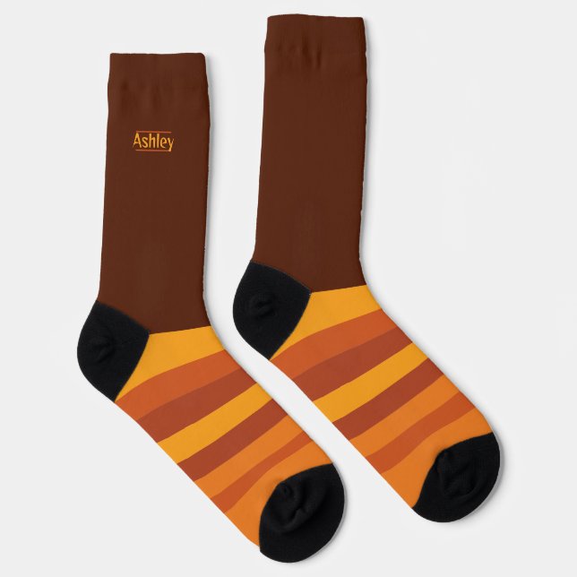 Halloween Bright Yellow Orange insgeheim wild Socken (Rechts)