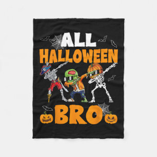 Halloween Bro Dabbing Skeleton Kürbislaterne Boys Fleecedecke