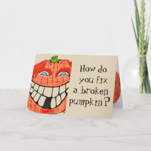 HALLOWEEN BROKEN CITROUILLE carte de plaisanterie