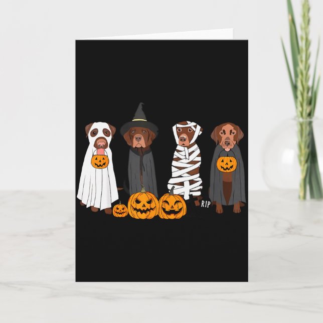 Halloween Brown Labrador Ghost Soky Chocolate Lab  Karte (Vorderseite)