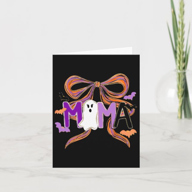Halloween Brushstroke Boo Mama Spooky Coquette Pre Karte (Vorderseite)