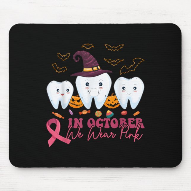 Halloween Brustkrebs Bewusstsein _1 Mousepad (Vorne)