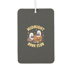 Halloween-Buchclub-Geist liest Kürbis-Design_1 Autolufterfrischer