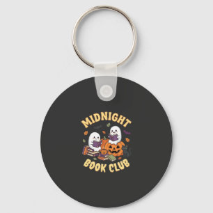 Halloween-Buchclub-Geist liest Kürbis-Design_1 Schlüsselanhänger
