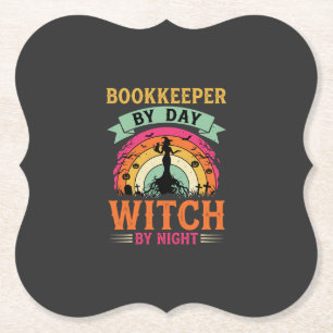 Halloween Buchhalter bei Tag Hexe bei Nacht Design Untersetzer