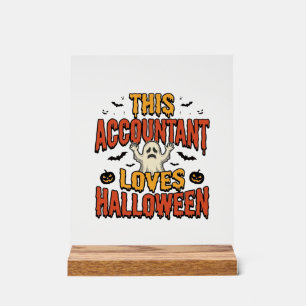 Halloween-Buchhalter Vintage-Geist-Shirt-Design_1 Acrylschild