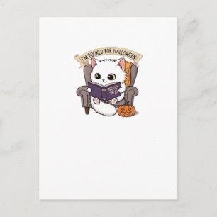 Halloween Buchlieb Gruselig Gemütlich und Clever Postkarte