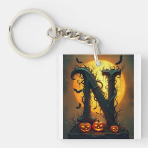 Halloween Buchstabe N Einzelne Träne Schlüsselanhänger