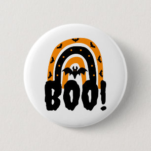 Halloween Buh Halloween Regenbogen Button