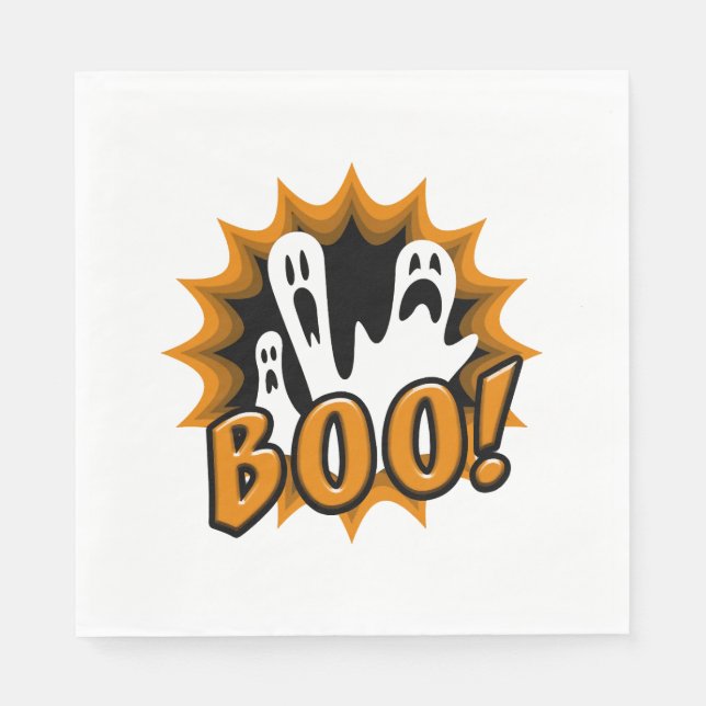 Halloween Buh! Serviette (Vorderseite)